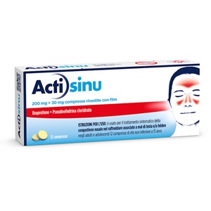 ACTISINU 12 COMPRESSE 200 MG + 30 MG