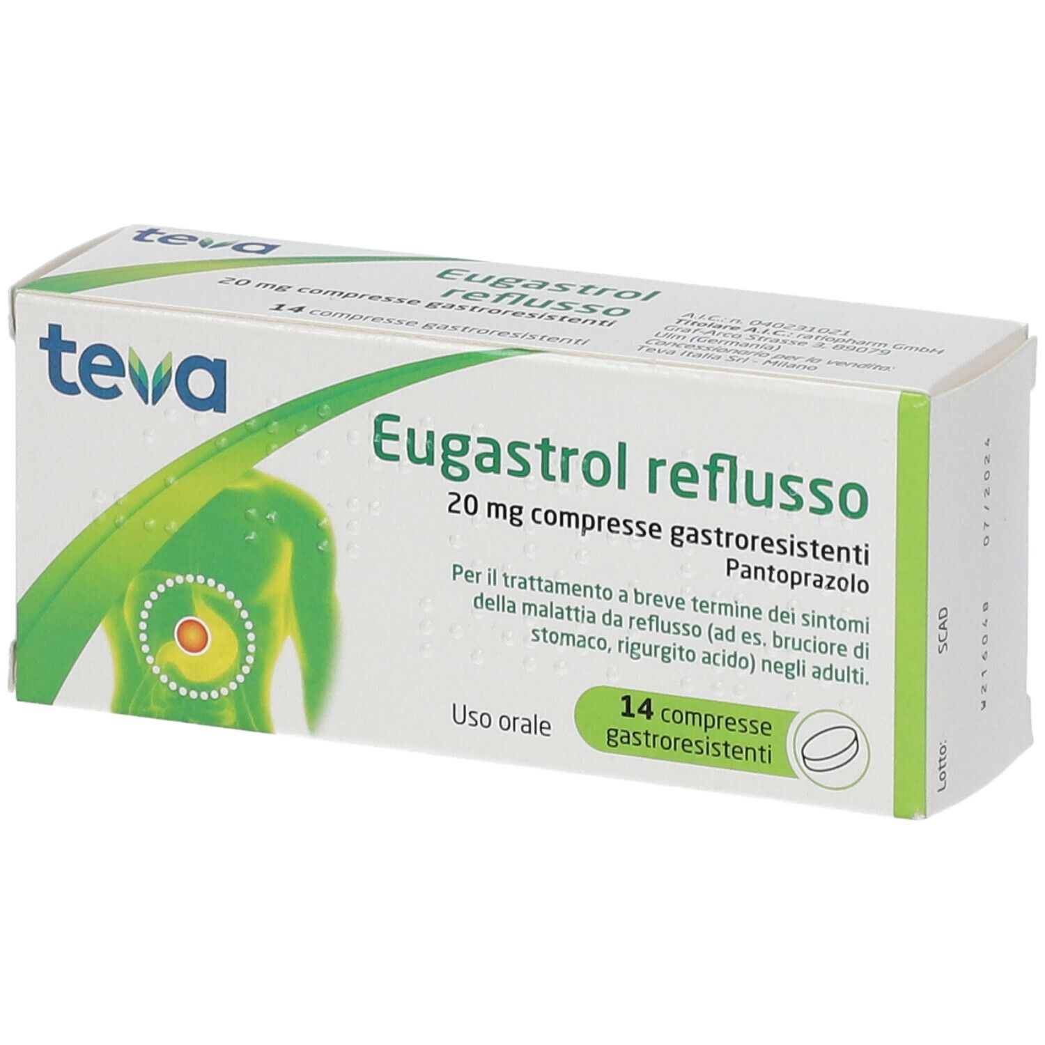EUGASTROL REFLUSSO 14 COMPRESSE 20 mg