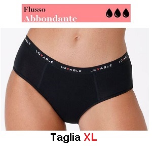 LOVABLE CULOTTE FLUSSO ABBONDANTE NERO TG XL