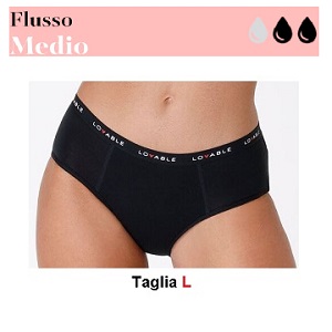 LOVABLE CULOTTE FLUSSO MEDIO NERO Tg L