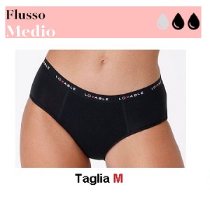LOVABLE CULOTTE FLUSSO MEDIO NERO Tg M