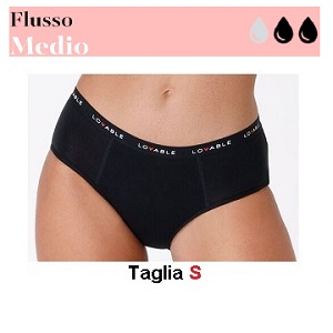 LOVABLE CULOTTE FLUSSO MEDIO NERO Tg S
