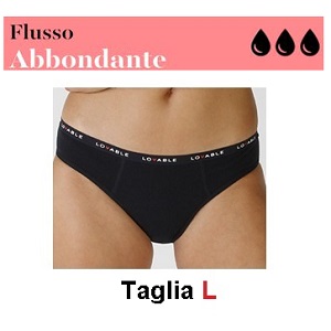 LOVABLE SLIP FLUSSO ABBONDANTE NERO Tg L