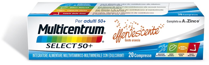 MULTICENTRUM SELECT 50+ EFFERVESCENTE 20 COMPRESSE