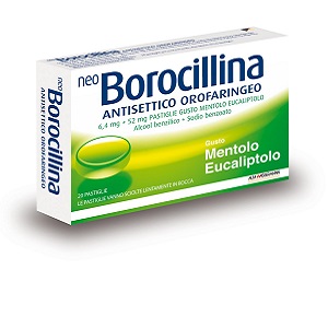 NEOBOROCILLINA ANTISETTICO OROFARINGEO 16 PASTIGLIE MENTA