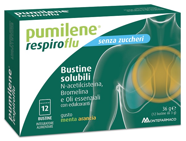 PUMILENE RESPIRO FLU SENZA ZUCCHERO 12 BUSTE