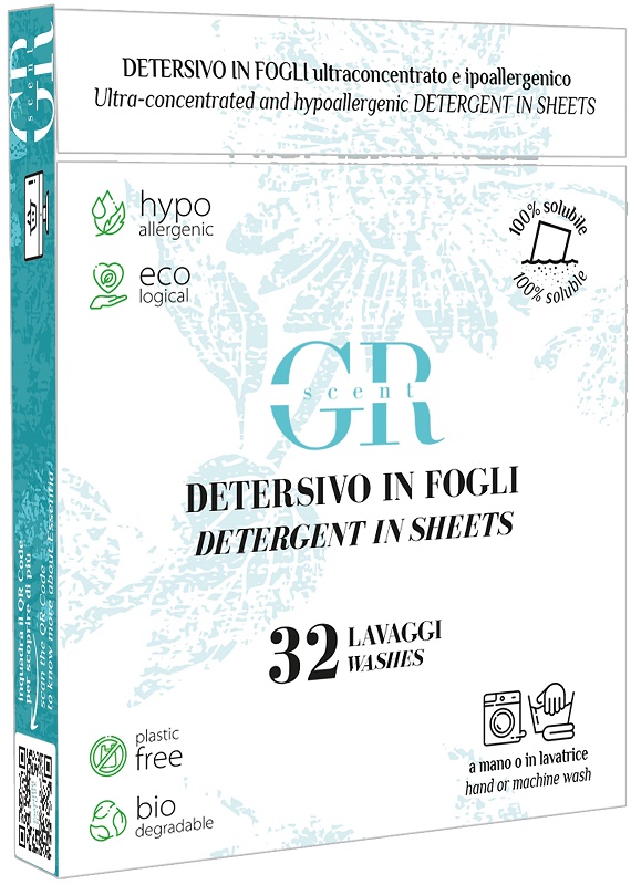 GR SCENT DETERGENTE FOGLI IPOALLERGENICO 32 LAVAGGI