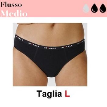 LOVABLE SLIP FLUSSO MEDIO NERO TG L