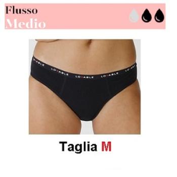 LOVABLE SLIP FLUSSO MEDIO NERO TG M