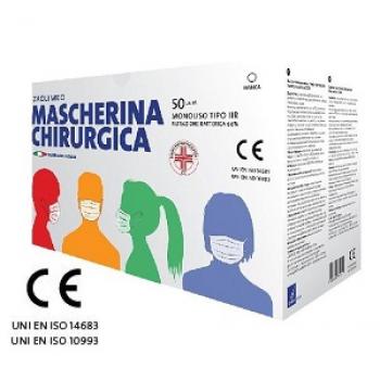 MASCHERINA CHIRURGICA PROTEZIONE CIVILE 50 PEZZI
